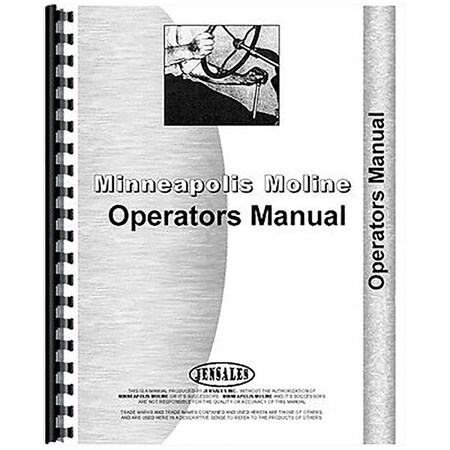 Operators Manual For Minneapolis Moline Tractor Models BG